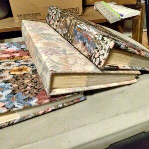 3 Vintage Tapestry Cloth Photo Album Holds 3 x 5 Photos Photographs Pictures